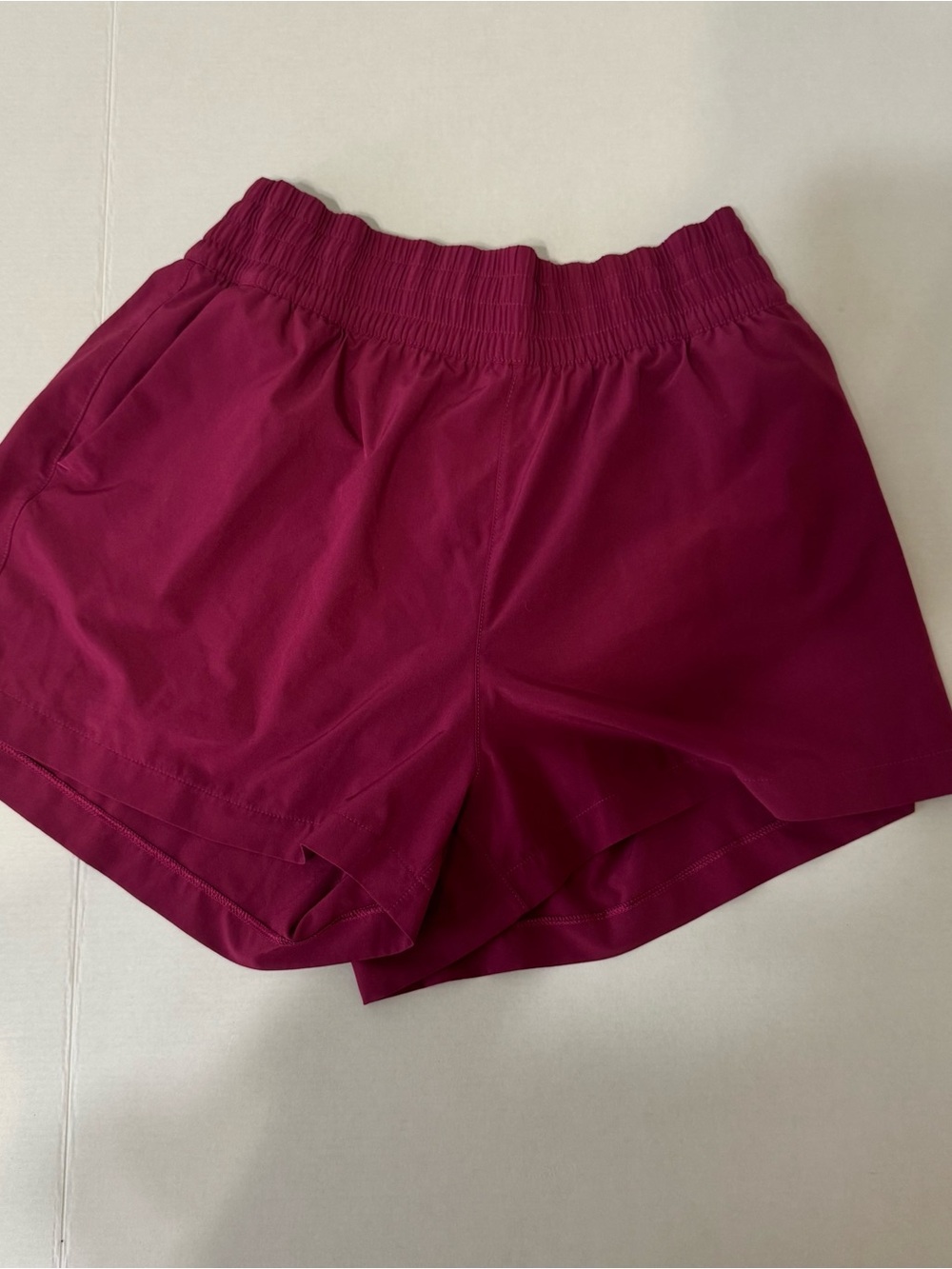Athleta Deep Magenta Elastic-Waist Athletic Shorts